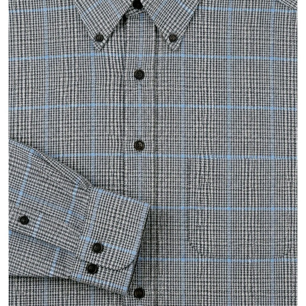 Brooks Brothers Country Club Button Down Shirt Small Saxxon Wool Blend Plaid - Picture 9 of 11